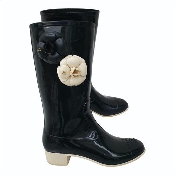 chanel wellington boots